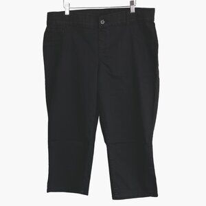 Lane Bryant Women's Black Capri Pants Size 18 Pull On Cotton Blend VGUC